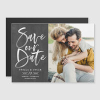 Chalkboard Brush Calligraphy Foto Save the Date