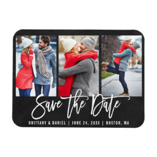 Chalkboard Brush Script 3 Foto Save the Date Magnet