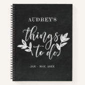 Chalkboard & Brush-Script-Dinge für Notebooks Notizblock (Vorderseite)