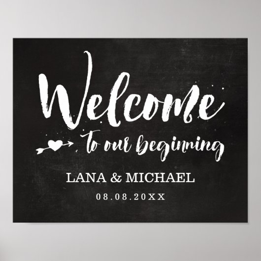 Chalkboard Brush Script Welcome Poster (Vorne)