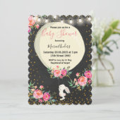 Chalkboard Bunny Baby Dusche Einladung (Stehend Vorderseite)