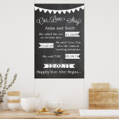 Chalkboard Bunting our Liebe Story Sign Poster (Küche)