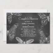 Chalkboard Butterflies Couple's Dusche Einladung (Vorderseite)