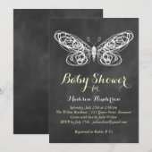 Chalkboard Butterfly Baby Dusche Einladung (Vorne/Hinten)