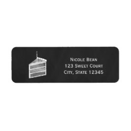 Chalkboard Cake Slice Geburtstagsadresse Labels