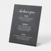 Chalkboard Calligraphy Wedding Bar Menu Sockelschild (Vorderseite)