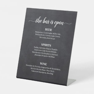 Chalkboard Calligraphy Wedding Bar Menu Sockelschild