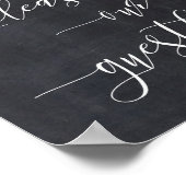 Chalkboard Calligraphy Wedding Sign Unser Gästebuc Poster (Ecke)
