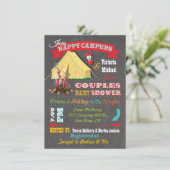 Chalkboard Camping Baby Shower Einladungen (Stehend Vorderseite)
