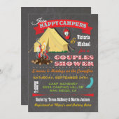 Chalkboard Camping Paare Dusche Einladungen (Vorne/Hinten)