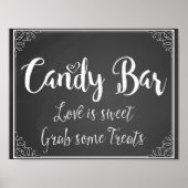 Chalkboard Candy Bar wedding oder Party Print Poster (Vorne)