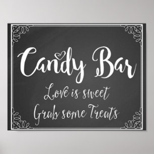 Chalkboard Candy Bar wedding oder Party Print Poster
