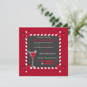 Chalkboard Candy Cane Frame Cocktail Party Einladung (Stehend Vorderseite)
