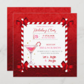 Chalkboard Candy Cane Frame Cocktail Party Einladung (Vorne/Hinten)
