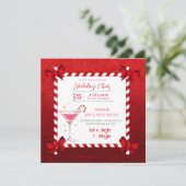 Chalkboard Candy Cane Frame Cocktail Party Einladung (Stehend Vorderseite)