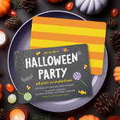 Chalkboard Candy Halloween-Party Einladung