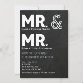 Chalkboard Chalk Herr & Mr. Gay Wedding Verlobung Einladung (Vorderseite)
