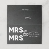 Chalkboard Chalk Herr & Mrs. Wedding Table Seating Platzkarte (Außenseite Aufgefaltet)