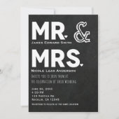 Chalkboard Chalk Herr & Mrs. Wedding Verlobung Einladung (Vorderseite)