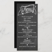 Chalkboard Chalk Look Elegante Wedding Menu Card Menükarte (Vorne/Hinten)