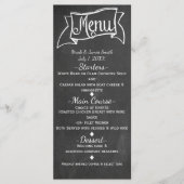 Chalkboard Chalk Look Elegante Wedding Menu Card Menükarte (Vorderseite)