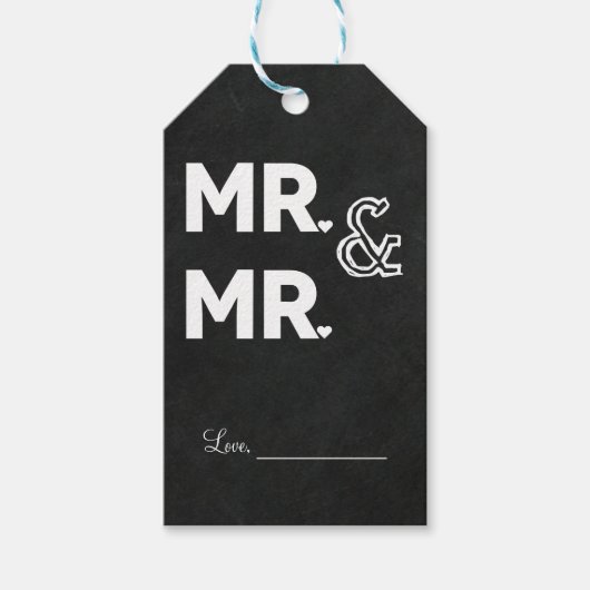Chalkboard Chalk MR HERR Gay Wedding Verlobung Geschenkanhänger (Vorderseite)