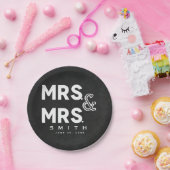 Chalkboard Chalk MR HERR Gay Wedding Verlobung Pappteller (Party)