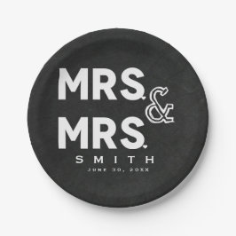 Chalkboard Chalk MR HERR Gay Wedding Verlobung Pappteller