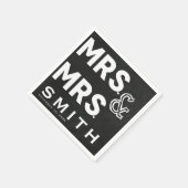 Chalkboard Chalk Mrs. & Mrs. Wedding Verlobung Serviette (Ecke)