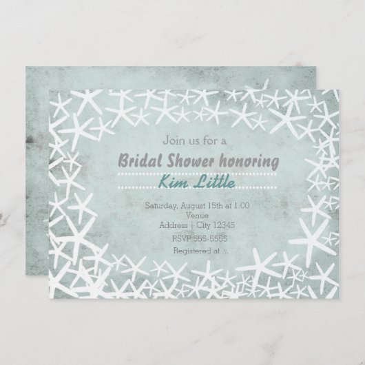 Chalkboard Chalk Vintag Beach Starfish Einladung (Vorne/Hinten)