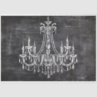 Chalkboard Chandelier Decoupage Seidenpapier