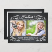 Chalkboard Chic Abschluss Ankündigung (Vorne/Hinten)