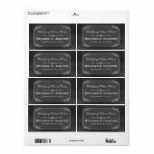 Chalkboard Chic Custom Wedding Mini Wine Labels (Vorne)