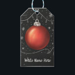 Chalkboard Christmas Bauble Geschenkanhänger<br><div class="desc">Mit diesem eleganten "Red Christmas Bauble"-Geschenketikett stärken Sie Ihr Urlaubsgeschenk. Mit einem klassischen Rot-Ornament und einer schneebedeckten, festlichen Kulisse ist dieser Tag ideal, um Ihren Geschenken eine persönliche Touch hinzuzufügen. Mit Platz zum Schreiben eines Namens bringt dieses stilvolle Geschenktag jedem Paket Charme und Feiertagsstimmung. Ideal, um Ihre Weihnachtsgeschenke unter dem...</div>