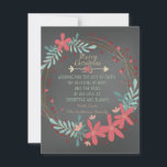 Chalkboard Christmas Card Feiertagskarte<br><div class="desc">Rustic pink and teal blue rustic wreath Christian chalkboard Christmas card. This country Christian Christmas flat chalkboard Christmas card is easily customized with your details.</div>
