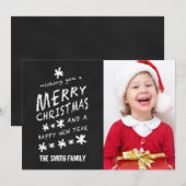 CHALKBOARD CHRISTMAS HOLIDAY FOTOKARTE FEIERTAGSKARTE (Vorne/Hinten)