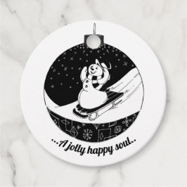Chalkboard Christmas Snowman Napkins Geschenkanhänger