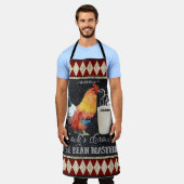 Chalkboard Coffee Art Watercolor Tasse in Rooster Schürze (Getragen)