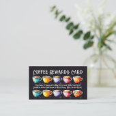 Chalkboard Coffee Shop Rewards Loyalty Punch Card Visitenkarte (Stehend Vorderseite)