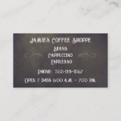 Chalkboard Coffee Shop Visitenkarte (Rückseite)