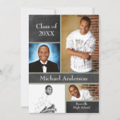 Chalkboard Collage Basketball - Grad Announcement Einladung (Vorderseite)