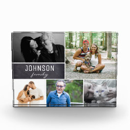 Chalkboard Collage Name und Fotos der Familie