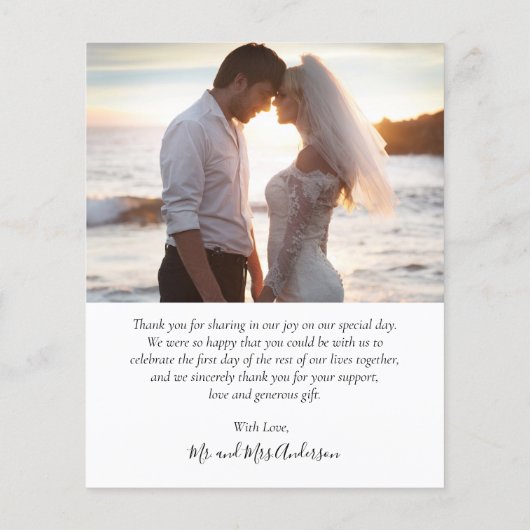 Chalkboard Collage Wedding Danke Karte (Rückseite)