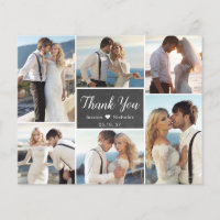Chalkboard Collage Wedding Danke Karte