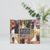 Chalkboard Collage Wedding Danke Karte (Stehend Vorderseite)
