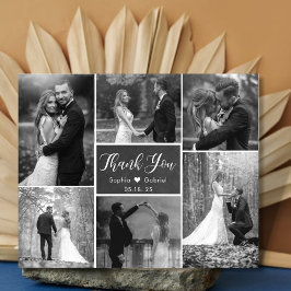 Chalkboard Collage Wedding Danke Karte