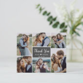 Chalkboard Collage Wedding Danke Karte (Stehend Vorderseite)