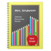 Chalkboard & Colored Pencils Lehrer Notizblock (Vorderseite)