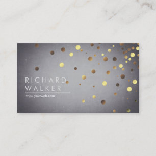 Chalkboard Confetti Gold Dots Beruflich Elegant Visitenkarte