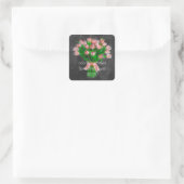 Chalkboard Coral Pink Tulips Adressetikett Quadratischer Aufkleber (Tasche)